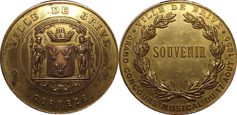 Jeton / Token – Congrès Archéologique De Brive 1890 (XIXe Siècle)